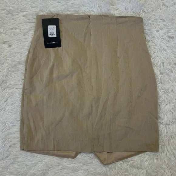 Fashion Nova Mini Skirt Faux Wrap Skirt Tan Mini Skirt - Picture 4 of 4